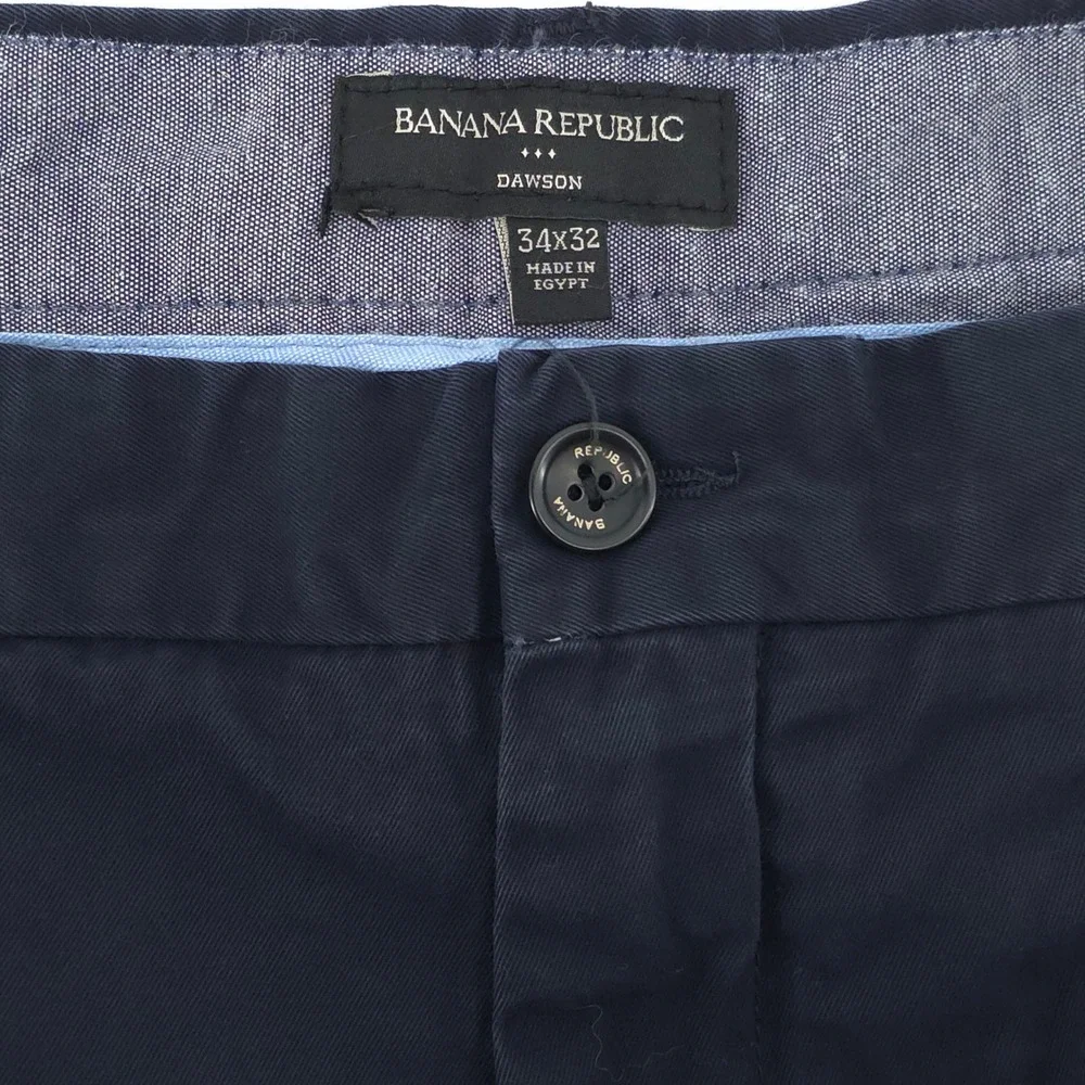 Banana Republic Mens Pants Dawson 34x32 Navy Blue Straight Leg Chino